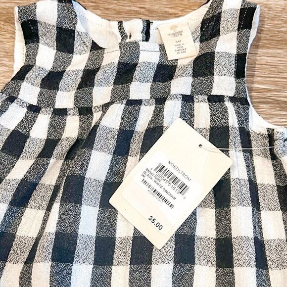 Tucker + Tate Black White Check Gingham Romper - NWT! Size 3M - Picture 2 of 4